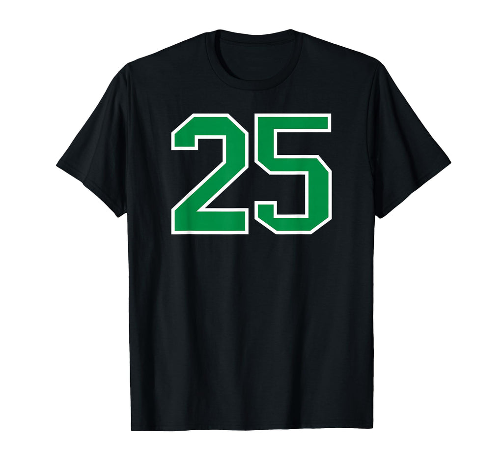 White Green Sports Team Number 25 T-Shirt - Minimalist Print Men Women - T-Shirt, Sweatshirt, Hoodie