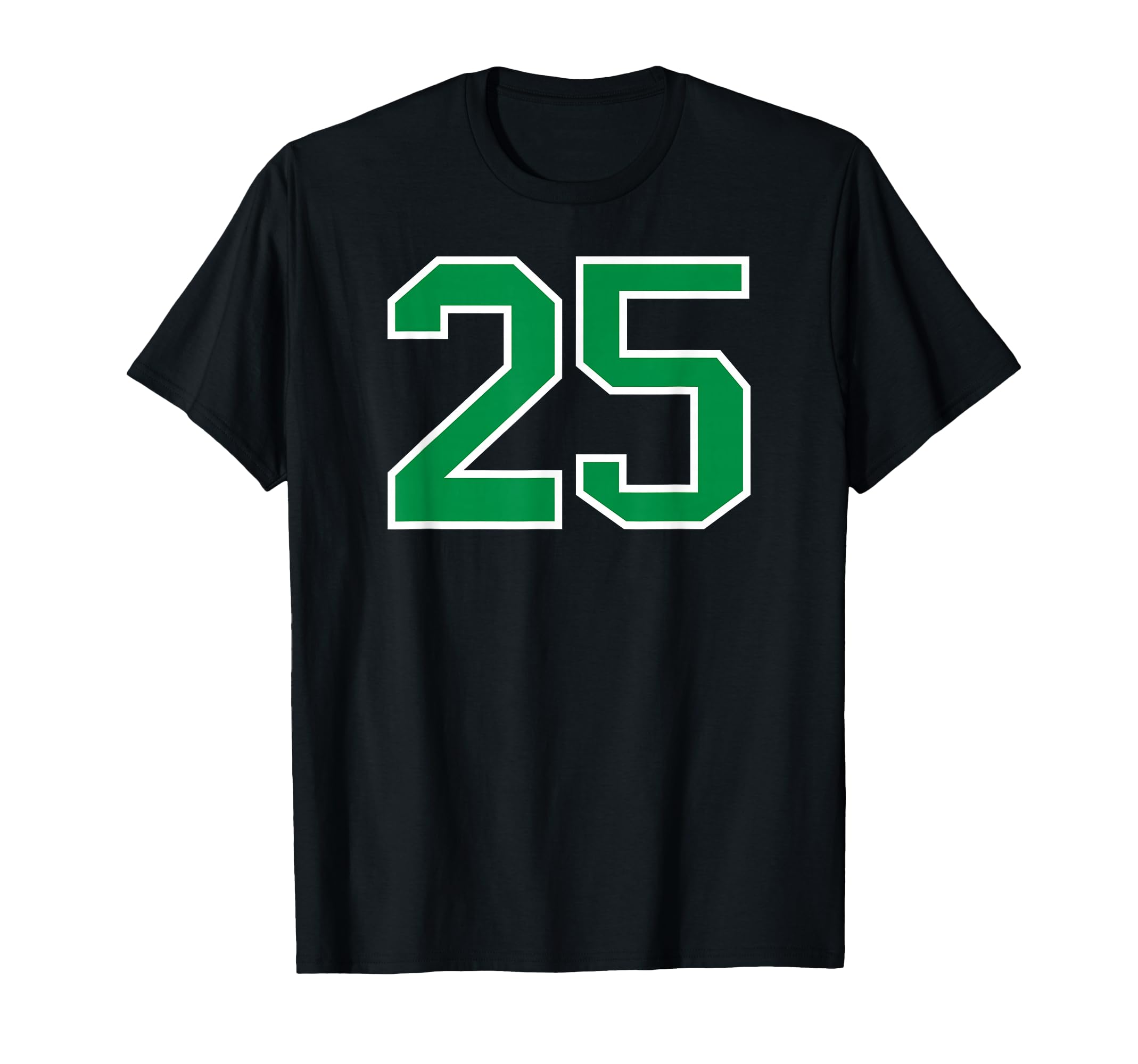 White Green Sports Team Number 25 T-Shirt - Minimalist Print Men Women - T-Shirt, Sweatshirt, Hoodie