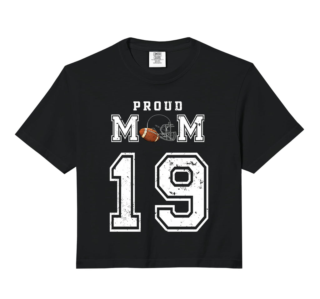 Custom Proud Football Mom Number 19 T-Shirt - Unique Graphic Men Women - T-Shirt, Sweatshirt, Hoodie