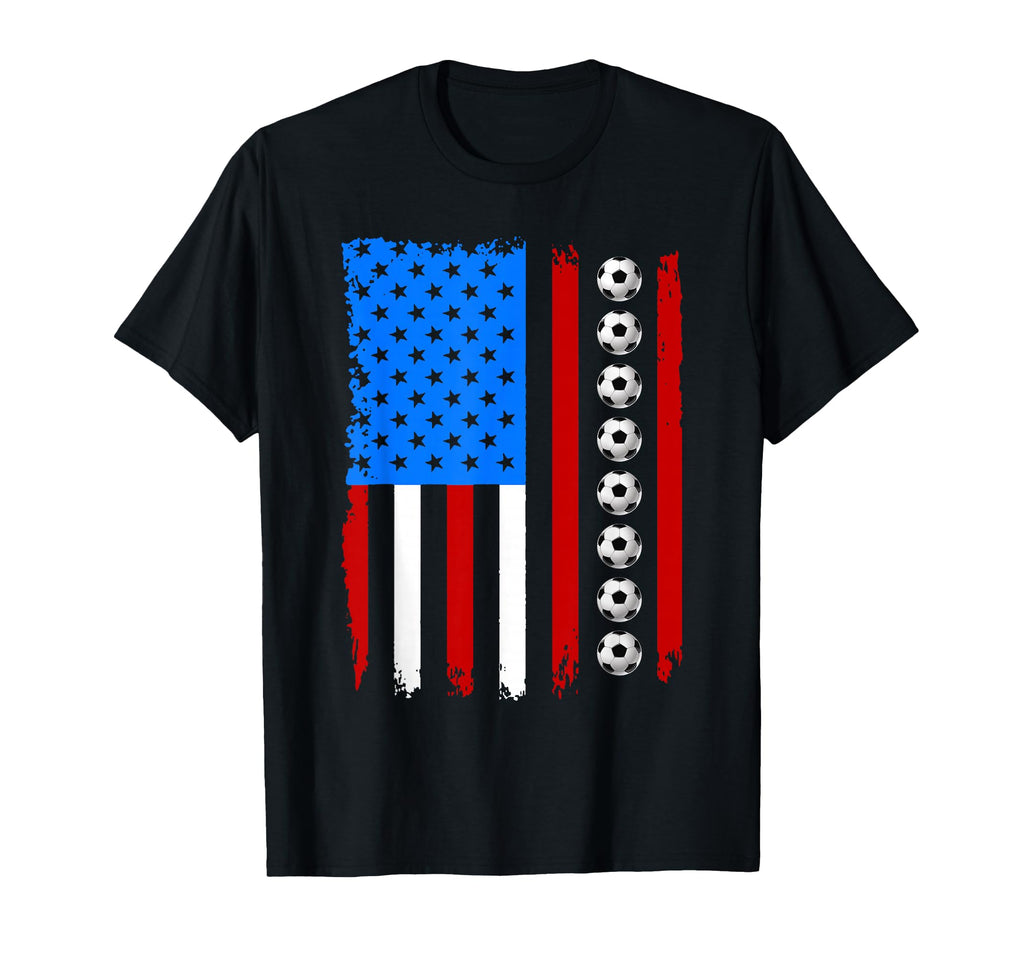 Soccer Usa American Flag Soccer Ball T-Shirt - Unique Graphic Men Women - T-Shirt, Sweatshirt, Hoodie