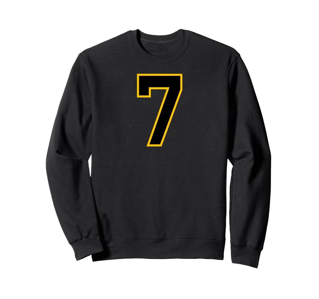 Yellow Black Sport Team Number 7 Sweatshirt - Novelty Apparel Men Women - T-Shirt, Sweatshirt, Hoodie