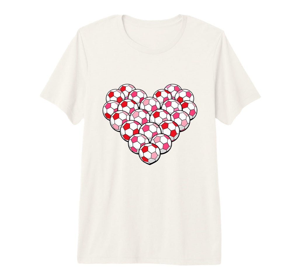 Heart Shaped Soccer Ball Pattern Tri T-Shirt - Trendy Graphic for Adults - T-Shirt, Sweatshirt, Hoodie