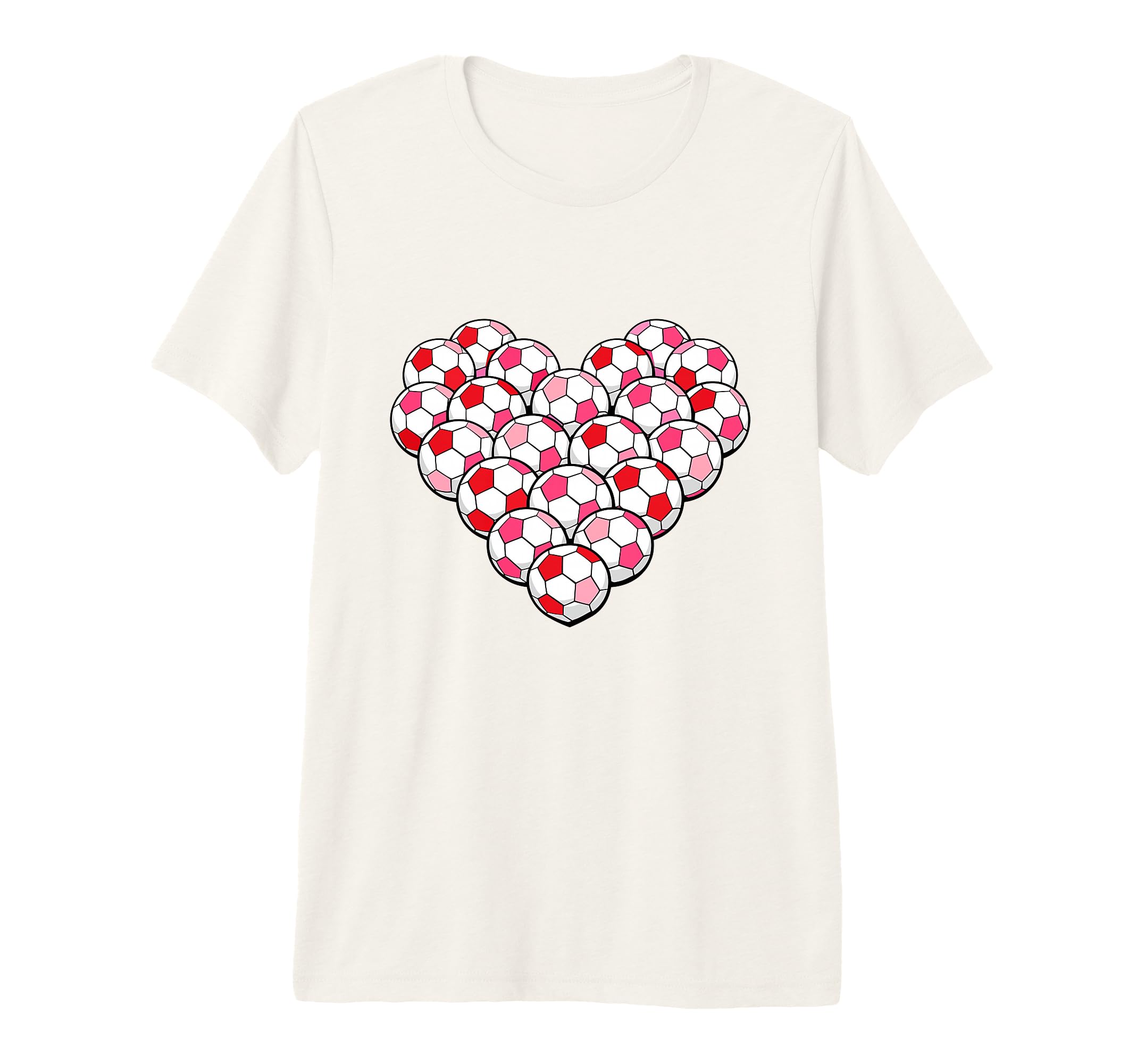 Heart Shaped Soccer Ball Pattern Tri T-Shirt - Trendy Graphic for Adults - T-Shirt, Sweatshirt, Hoodie