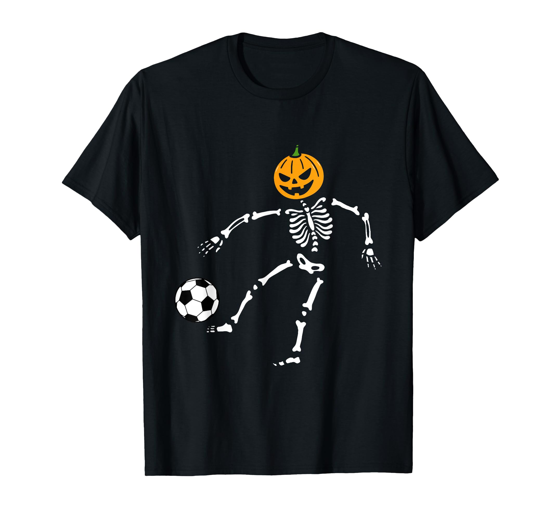 Pumpkin Skeleton Soccer Player T-Shirt - Unique Graphic Men Women - T-Shirt, Sweatshirt, Hoodie