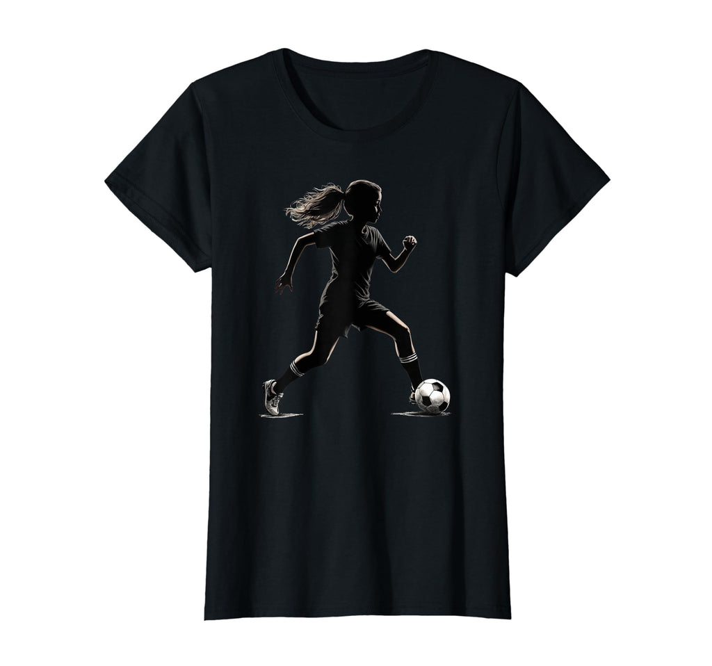 Soccer Player Silhouette Womens T-Shirt - Fun Novelty Design Men Women - T-Shirt, Sweatshirt, Hoodie