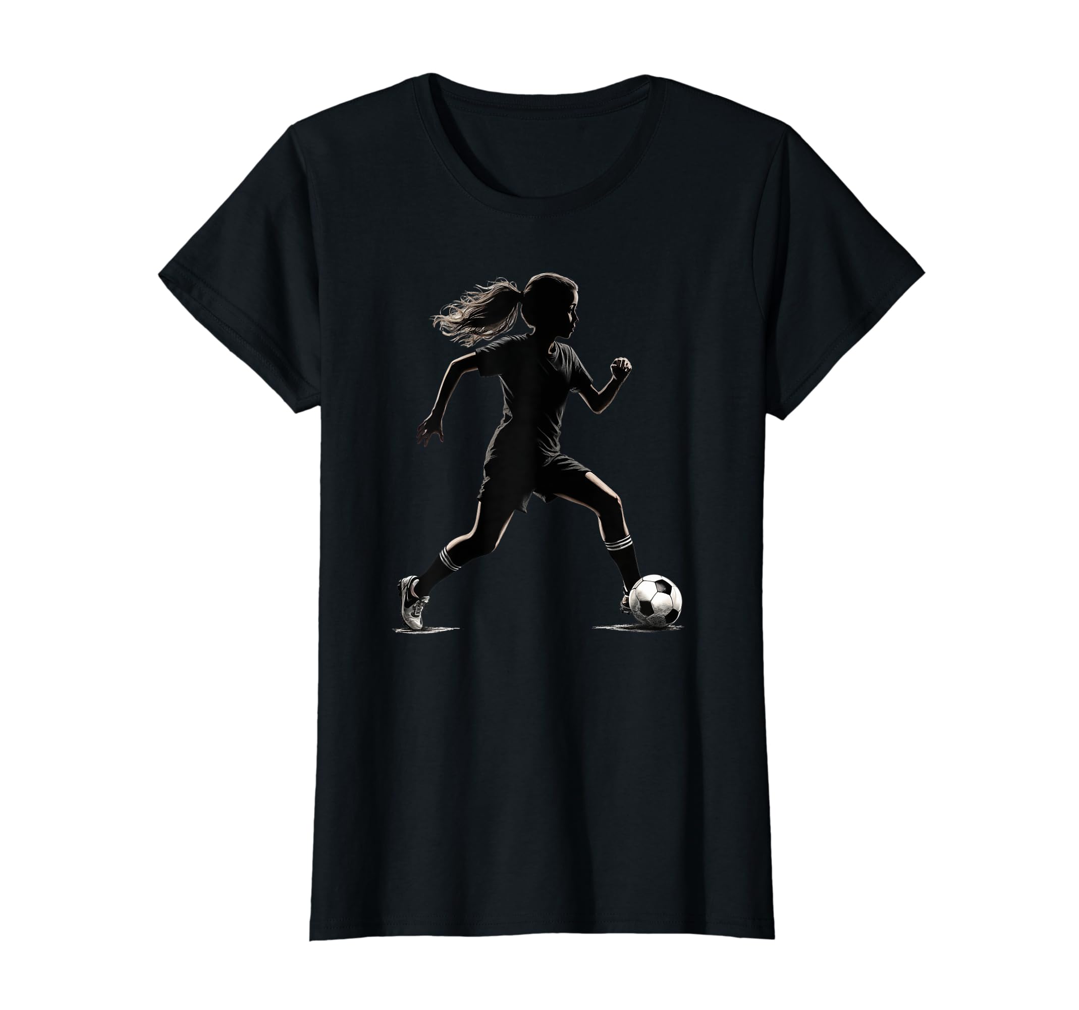 Soccer Player Silhouette Womens T-Shirt - Fun Novelty Design Men Women - T-Shirt, Sweatshirt, Hoodie