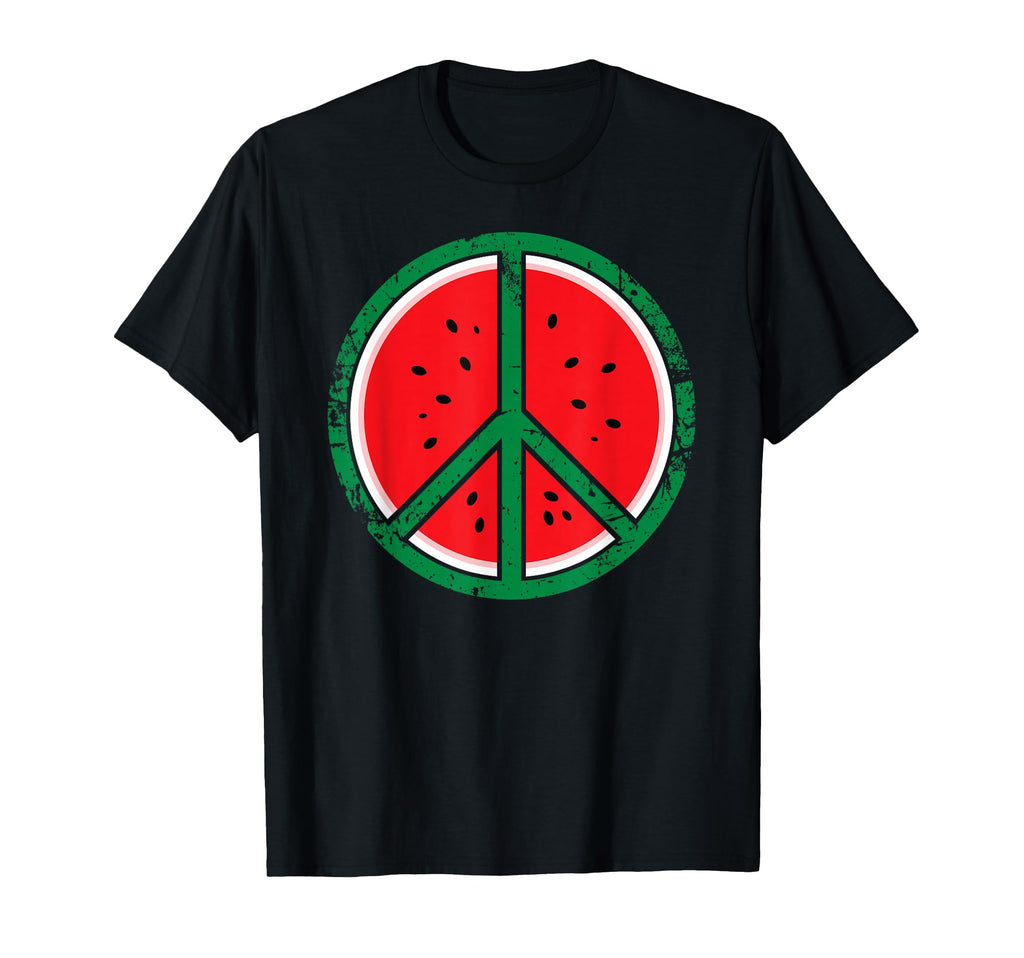 Watermelon Peace Symbol Hippie T-Shirt - Aesthetic Graphic Men Women - T-Shirt, Sweatshirt, Hoodie