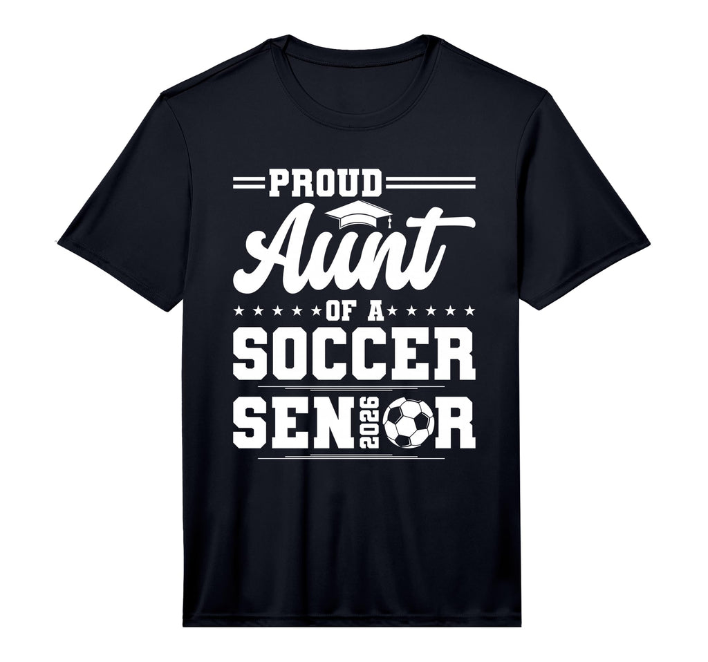 Mens Proud Aunt 2026 Senior Soccer T-Shirt - Minimalist Print for Adults - T-Shirt, Sweatshirt, Hoodie