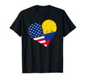 Colombia Usa Heart Distressed T-Shirt - Unique Graphic for Adults - T-Shirt, Sweatshirt, Hoodie