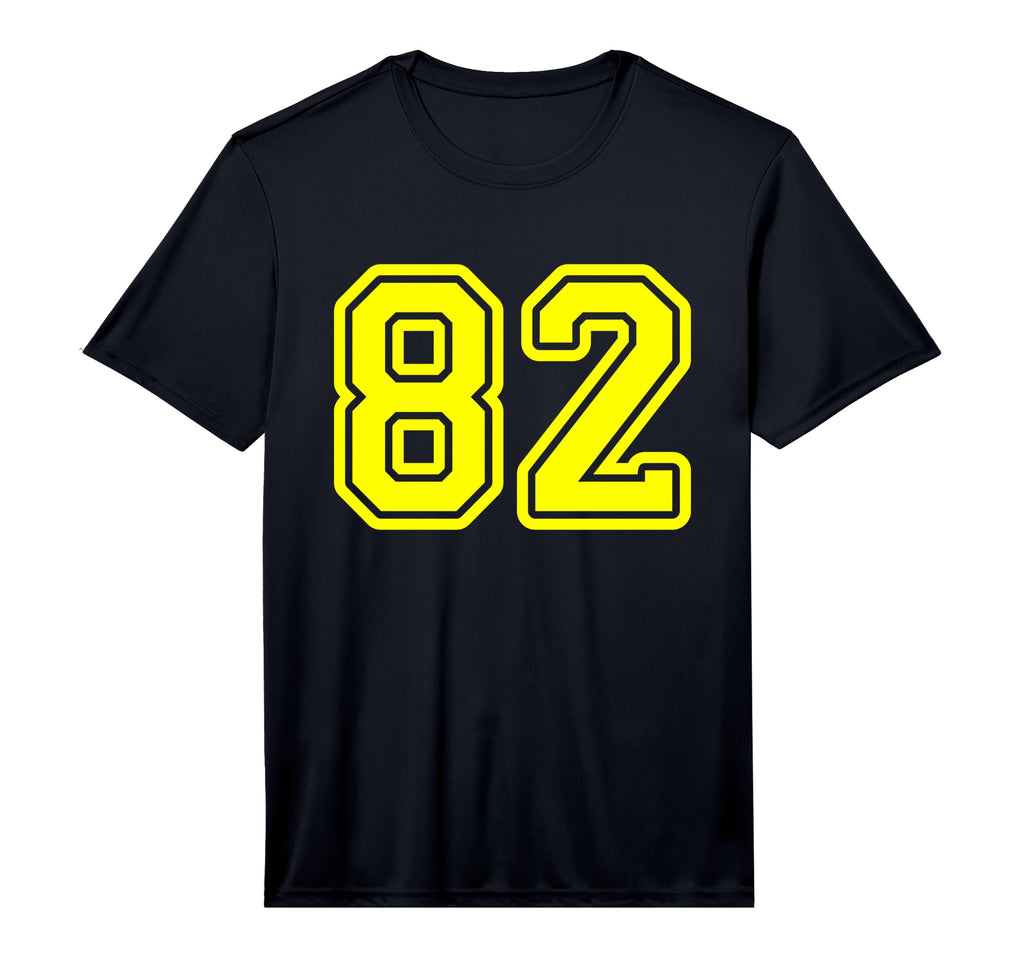 Number 82 Sport Yellow Uni Number 82 T-Shirt - Minimalist Print Unisex - T-Shirt, Sweatshirt, Hoodie