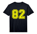 Number 82 Sport Yellow Uni Number 82 T-Shirt - Minimalist Print Unisex - T-Shirt, Sweatshirt, Hoodie