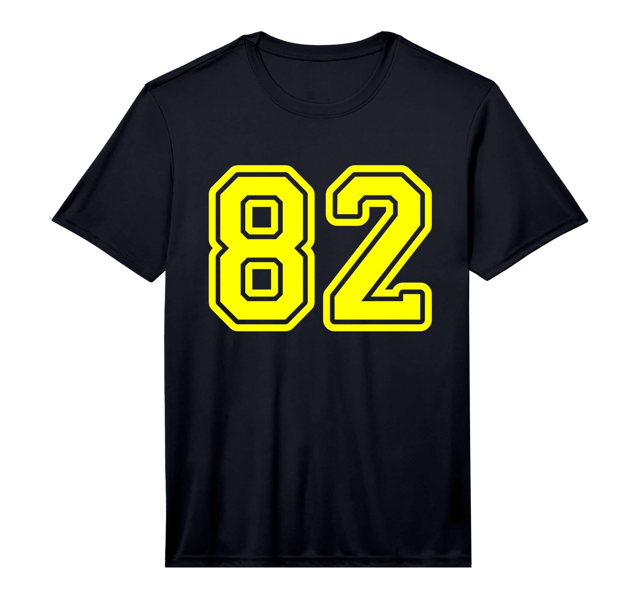 Number 82 Sport Yellow Uni Number 82 T-Shirt - Minimalist Print Unisex - T-Shirt, Sweatshirt, Hoodie