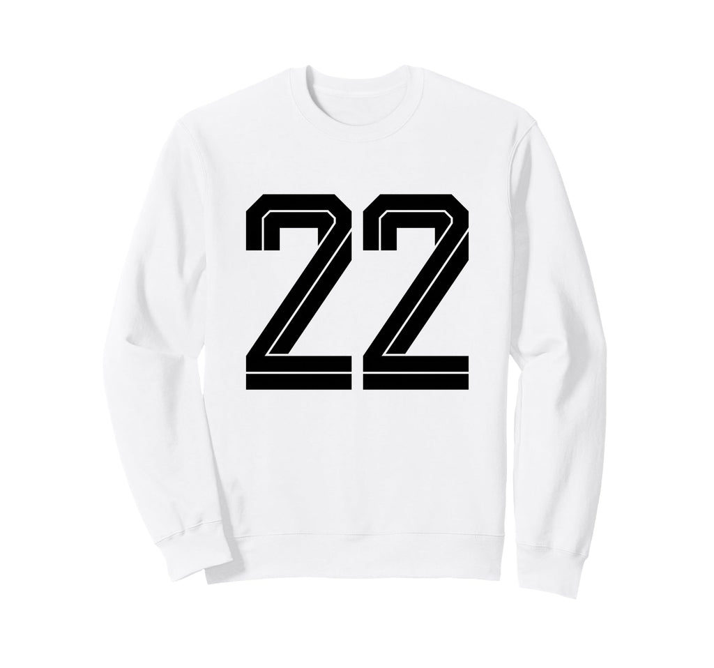 22 White Number 22 Sports Fan Sweatshirt - Custom Art Print for Adults - T-Shirt, Sweatshirt, Hoodie
