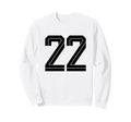 22 White Number 22 Sports Fan Sweatshirt - Custom Art Print for Adults - T-Shirt, Sweatshirt, Hoodie