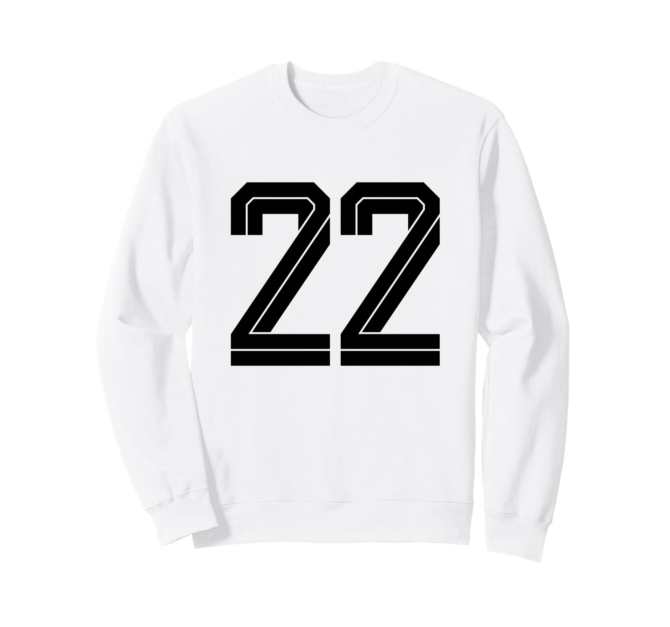 22 White Number 22 Sports Fan Sweatshirt - Custom Art Print for Adults - T-Shirt, Sweatshirt, Hoodie