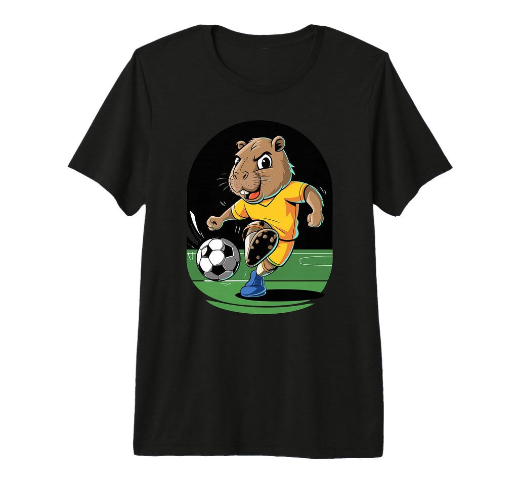 Funny Capybara Soccer Lover Animal T-Shirt - Novelty Apparel for Adults - T-Shirt, Sweatshirt, Hoodie