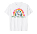 Peace Love Soccer Player Rainbow Teen T-Shirt - Novelty Apparel for Adults - T-Shirt, Sweatshirt, Hoodie