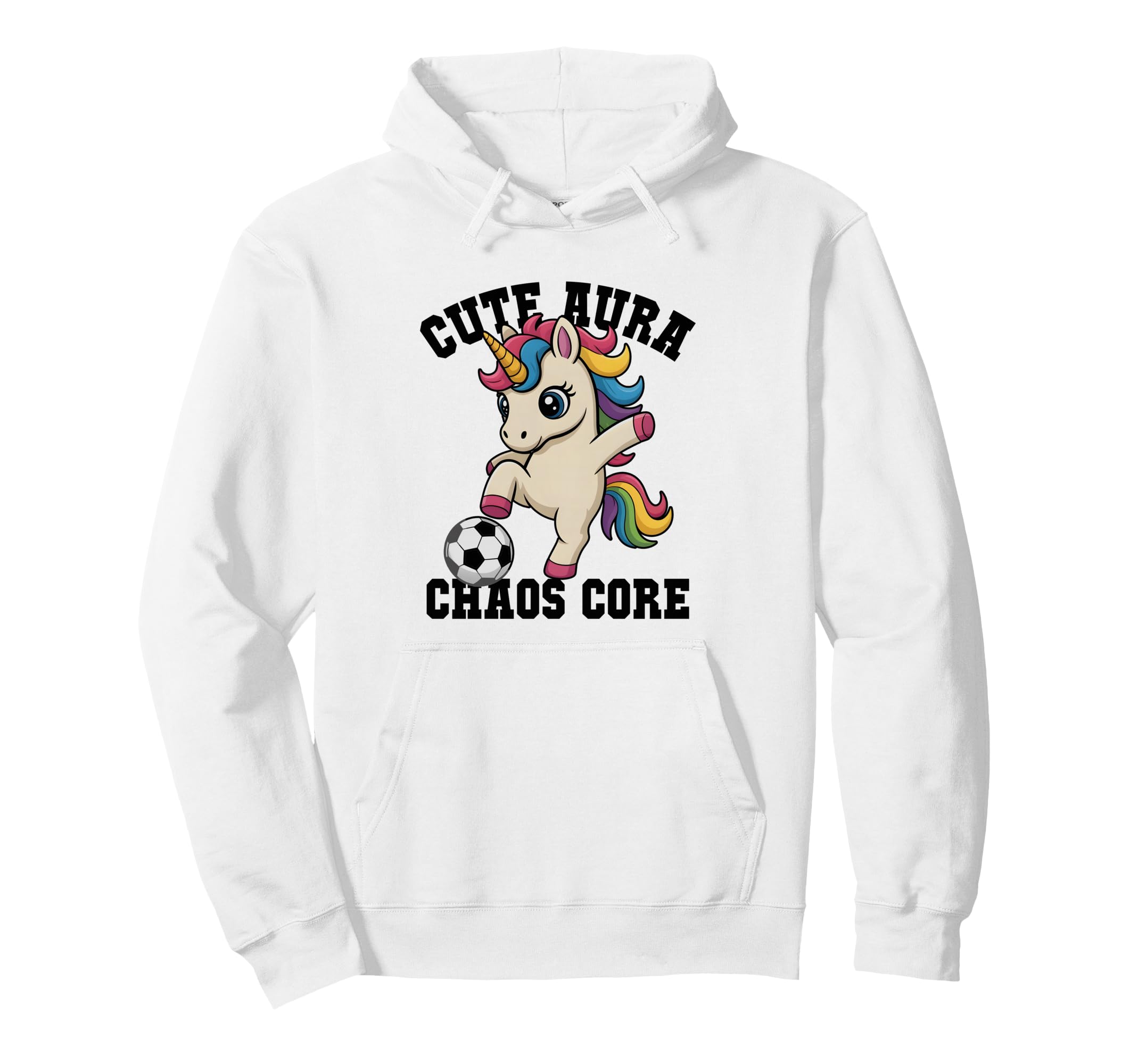 Aura Soccer Unicorn Chaos Core Just Who Hoodie - Unique Graphic Men Women - T-Shirt, Sweatshirt, Hoodie