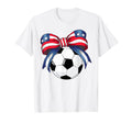 Soccer Coquette Bow 4Th July Patriotic T-Shirt - Custom Art Print Unisex - T-Shirt, Sweatshirt, Hoodie