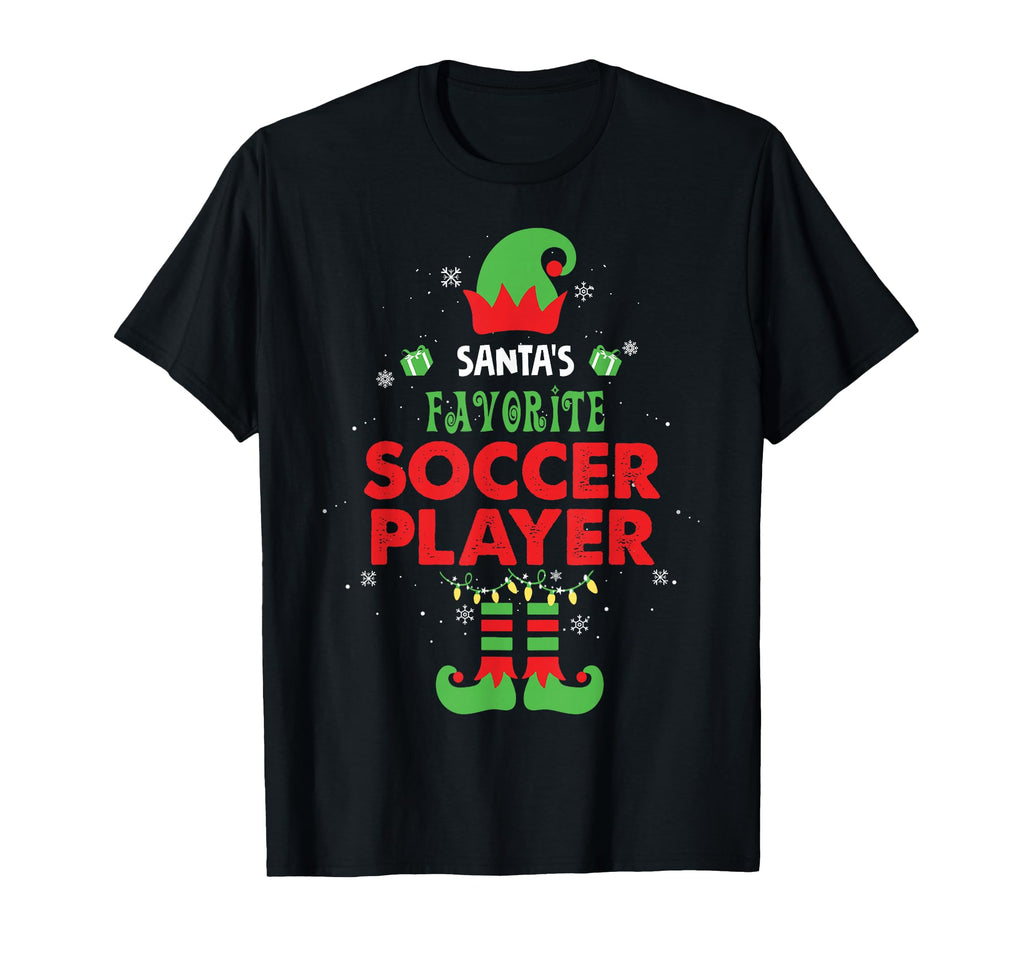 Santas Favorite Soccer Player Funny Elf T-Shirt - Trendy Graphic Men Women - T-Shirt, Sweatshirt, Hoodie