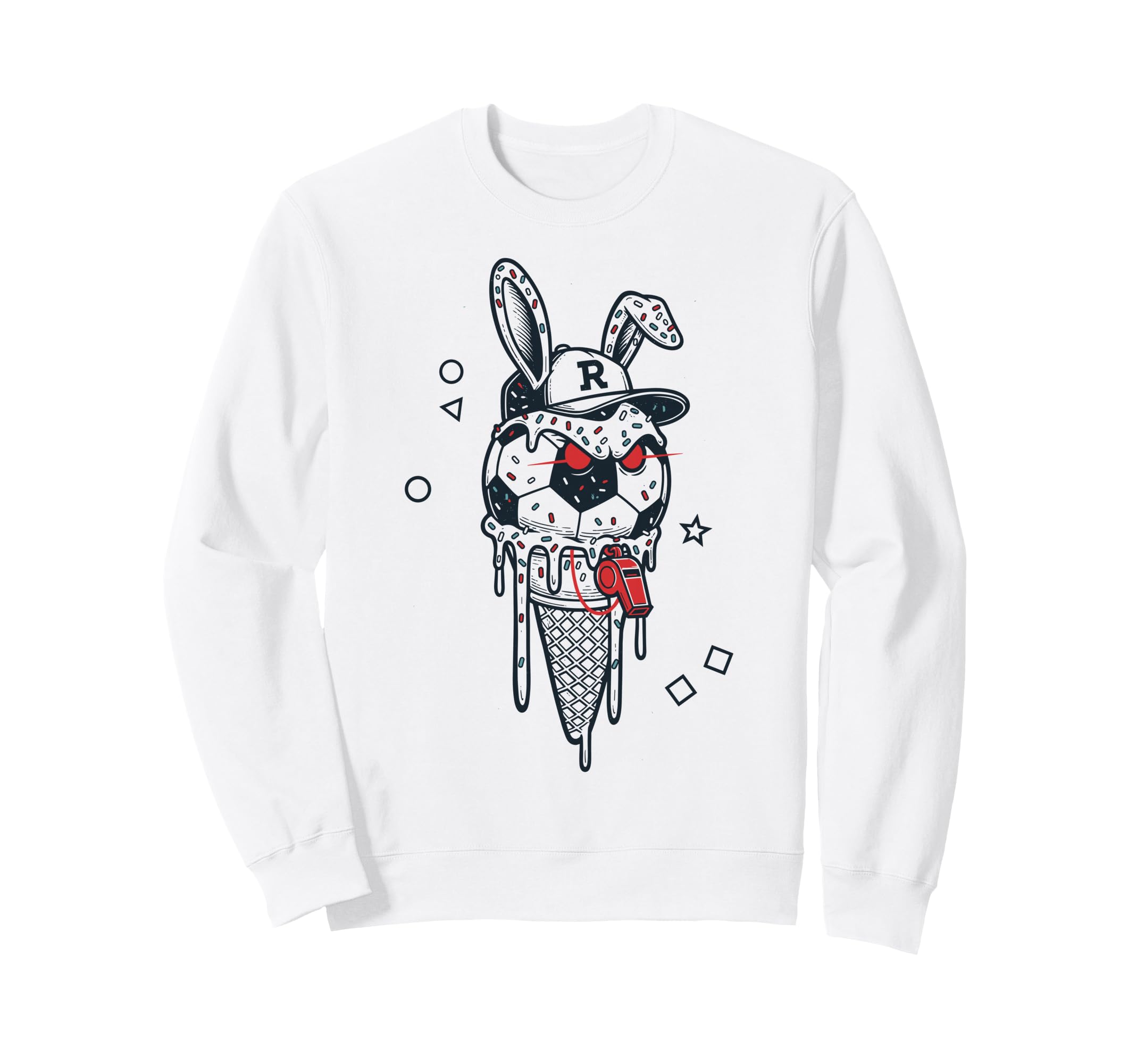 Soccer Bunny Referee Whistle Rabbit Sweatshirt - Unique Graphic for Adults - T-Shirt, Sweatshirt, Hoodie