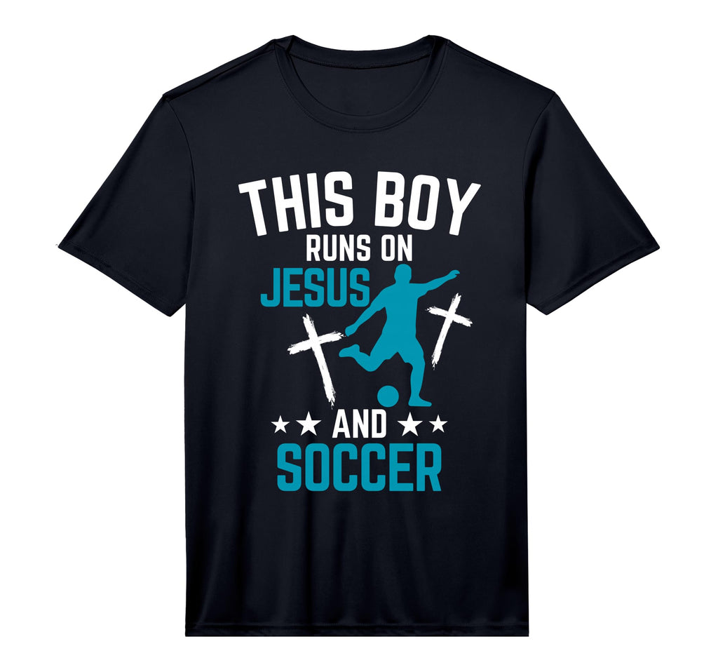 This Runs Jesus And Soccer Christian T-Shirt - Novelty Apparel Unisex - T-Shirt, Sweatshirt, Hoodie