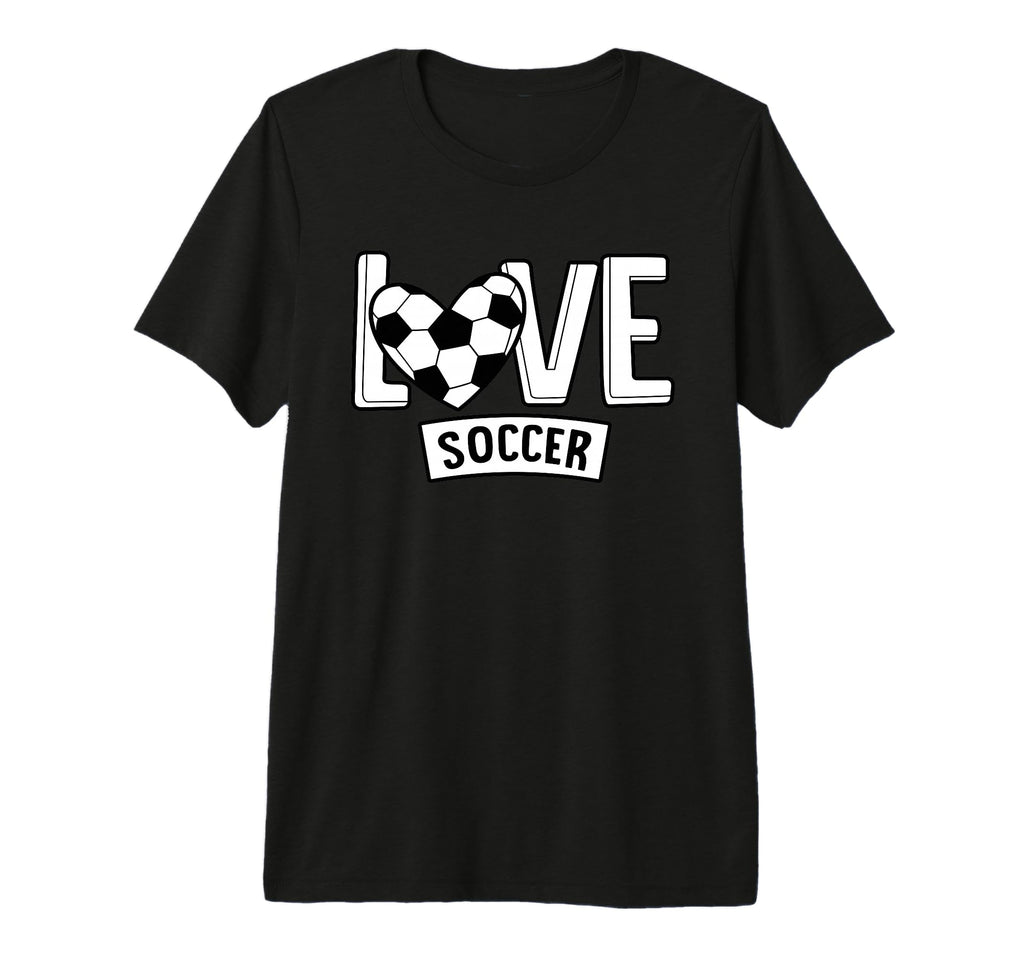 Love Soccer Funny Hearty Soccer T-Shirt - Fun Novelty Design for Adults - T-Shirt, Sweatshirt, Hoodie