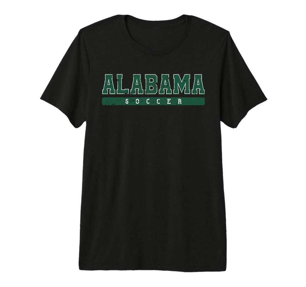 Alabama Soccer Green Text Tri Blend T-Shirt - Custom Art Print for Adults - T-Shirt, Sweatshirt, Hoodie