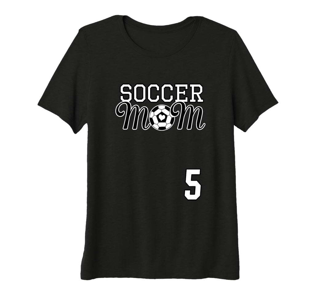 Womens Number 5 Soccer Mom Mothers Day T-Shirt - Trendy Graphic for Adults - T-Shirt, Sweatshirt, Hoodie