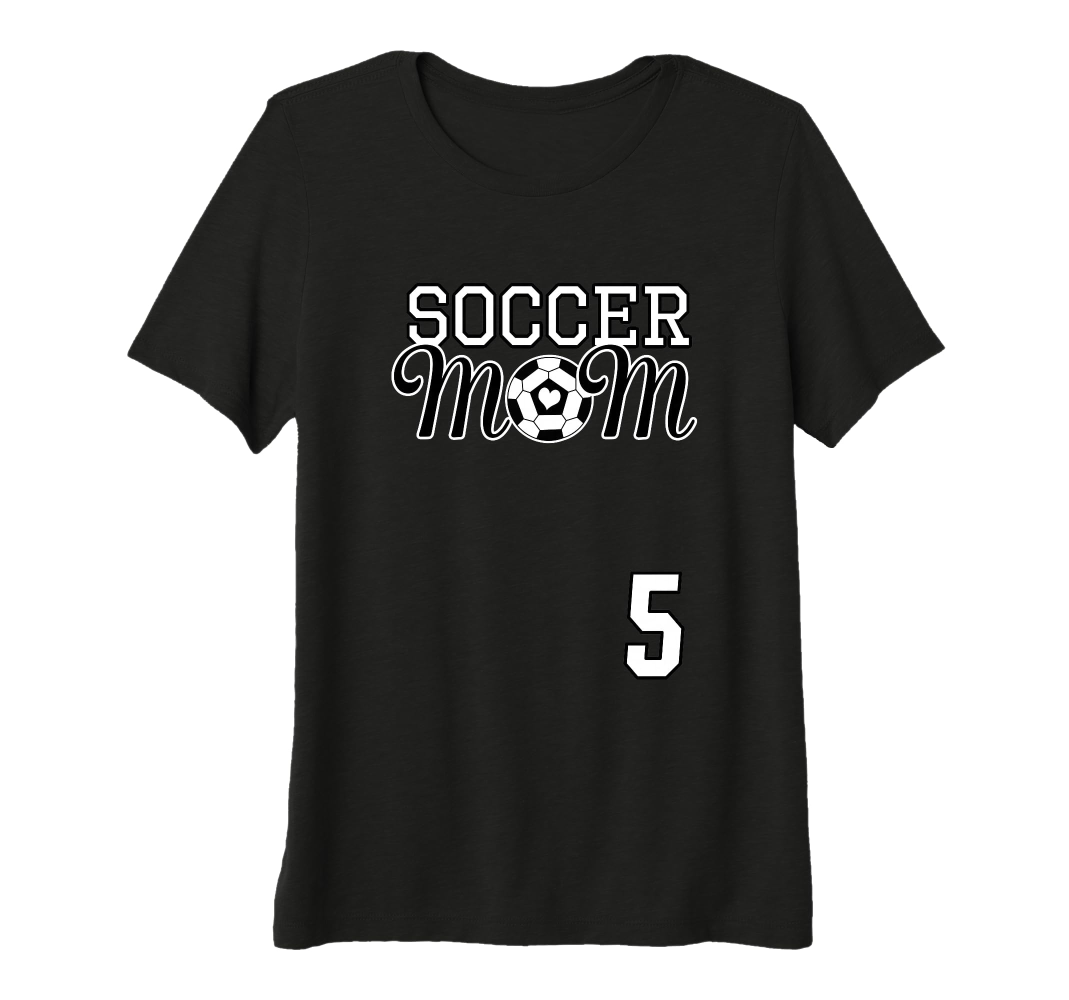Womens Number 5 Soccer Mom Mothers Day T-Shirt - Trendy Graphic for Adults - T-Shirt, Sweatshirt, Hoodie