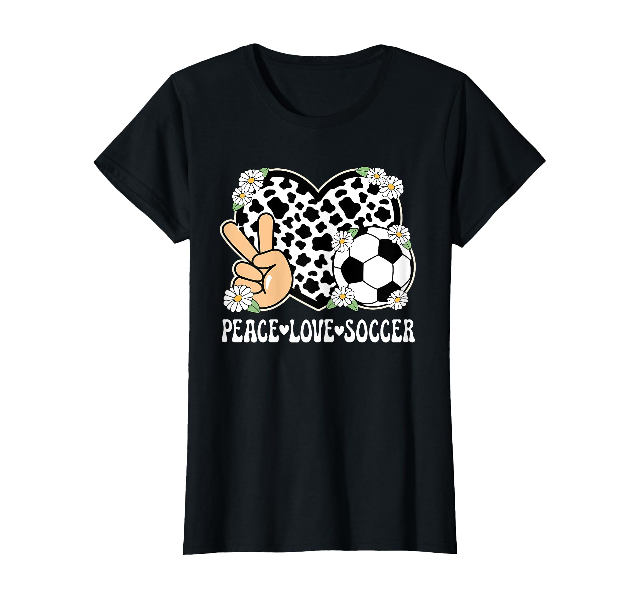 Peace Love Soccer Lover Cow Soccer T-Shirt - Streetwear Style Men Women - T-Shirt, Sweatshirt, Hoodie