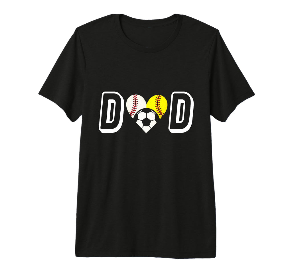 Dad Baseball Softball Soccer Tri Blend T-Shirt - Trendy Graphic for Adults - T-Shirt, Sweatshirt, Hoodie