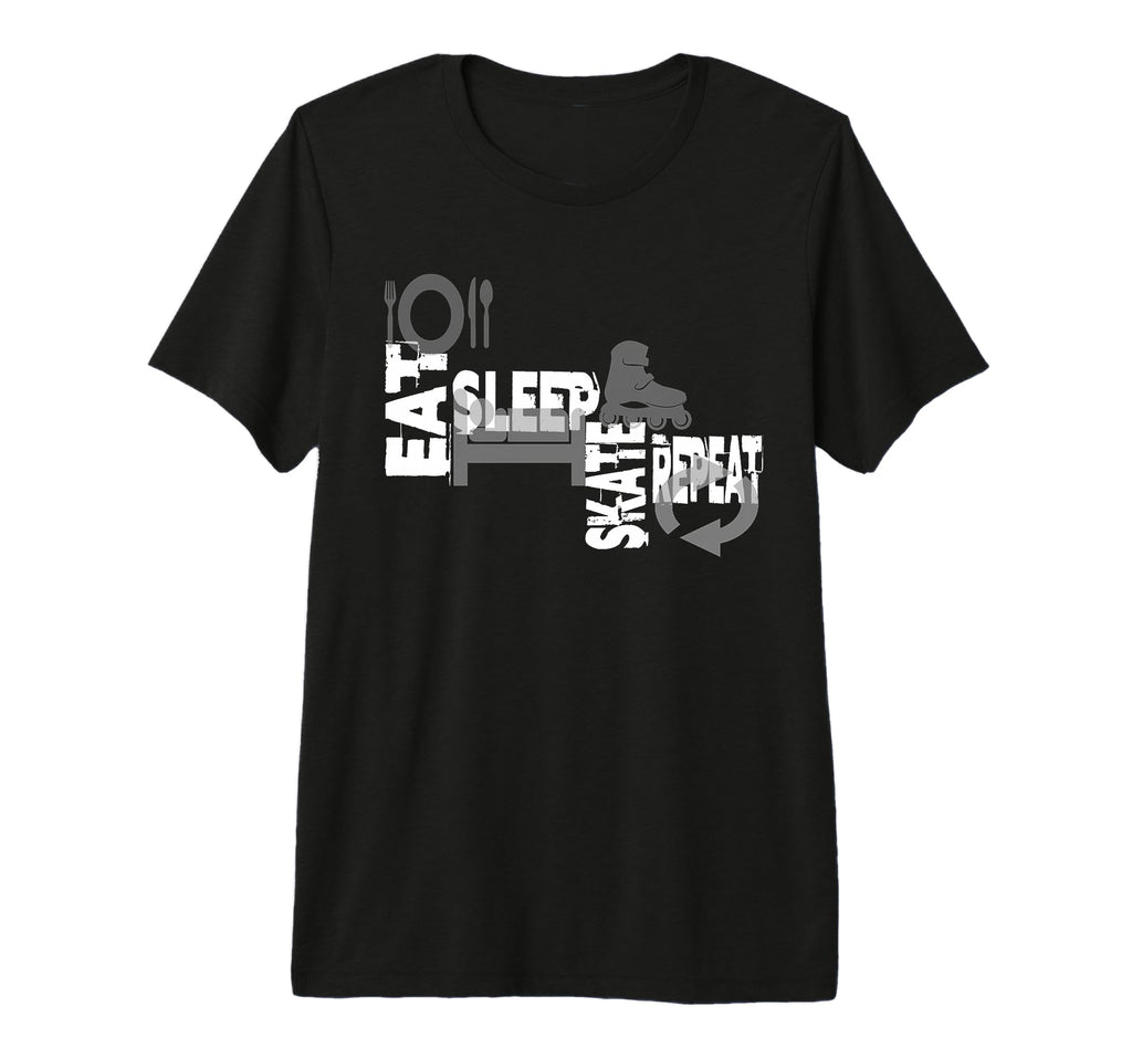Skating Eat Sleep Skate Repeat Inline T-Shirt - Novelty Apparel for Adults - T-Shirt, Sweatshirt, Hoodie