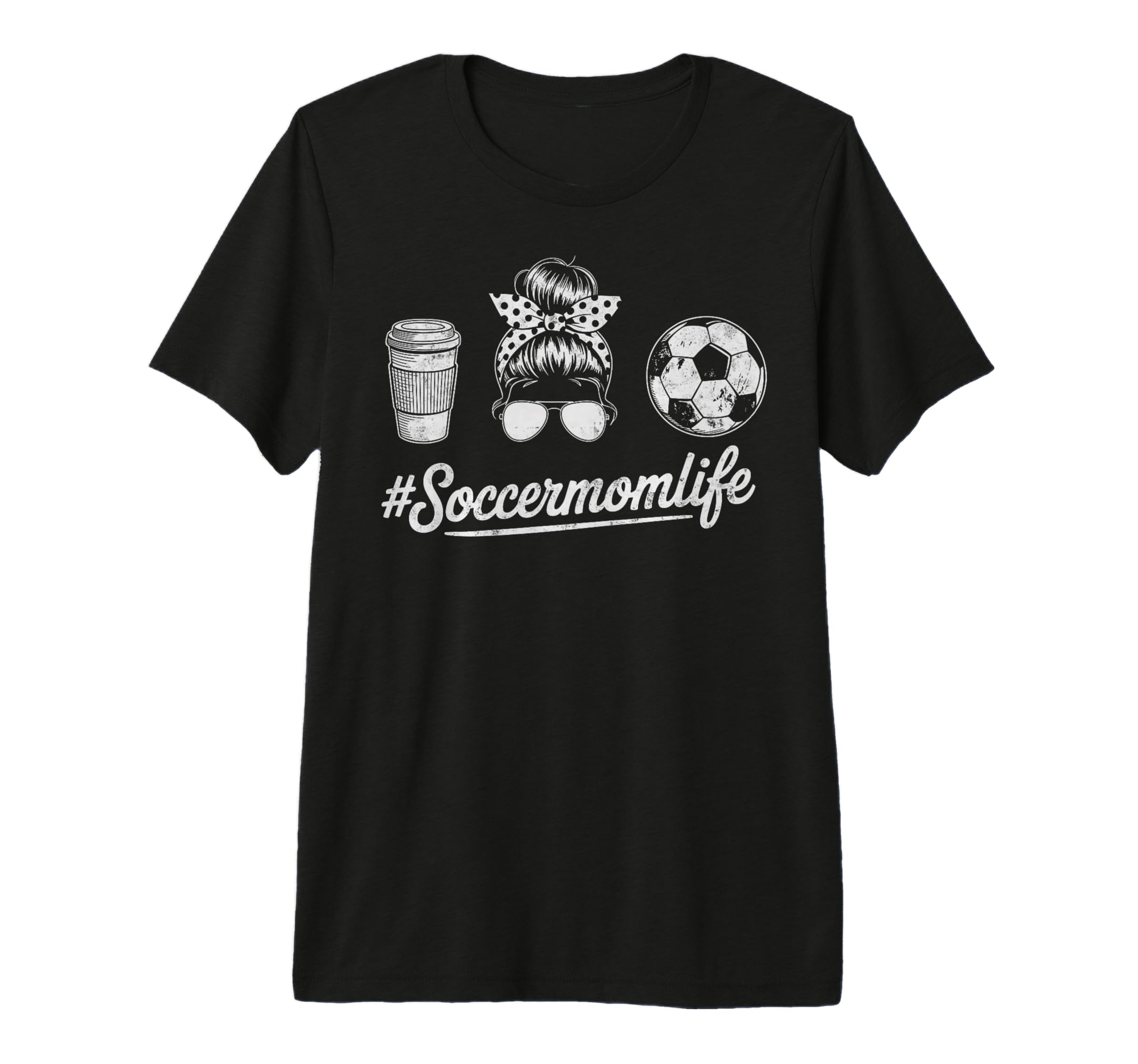 Soccermomlife Soccer Mom Messy Bun T-Shirt - Custom Art Print for Adults - T-Shirt, Sweatshirt, Hoodie