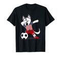 Dabbing Husky America Soccer Fans Jersey T-Shirt - Graphic Print Unisex - T-Shirt, Sweatshirt, Hoodie