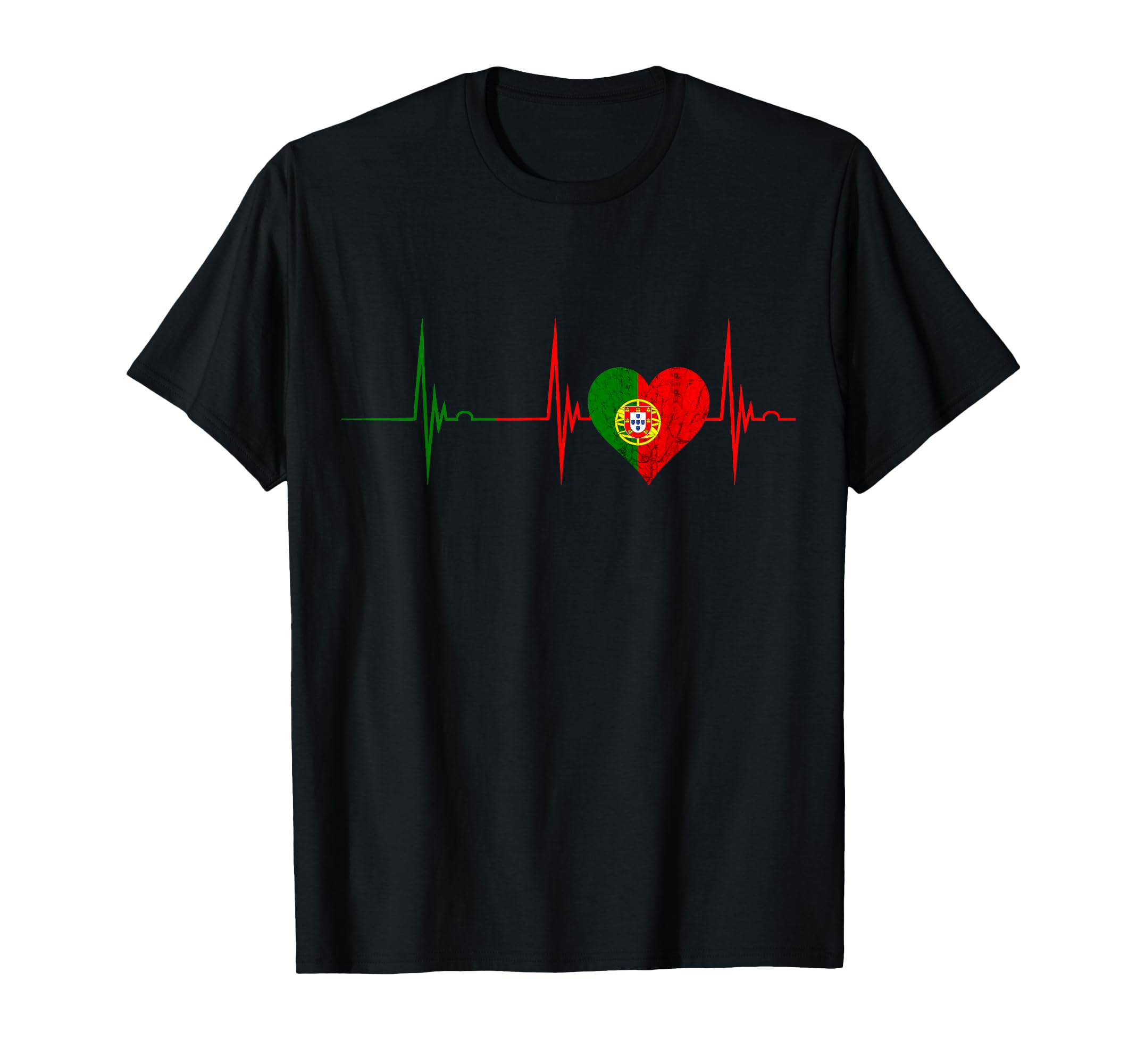 Portugal Heart Portugal Heartbeat Ecg Pulse T-Shirt - Graphic Print Unisex - T-Shirt, Sweatshirt, Hoodie
