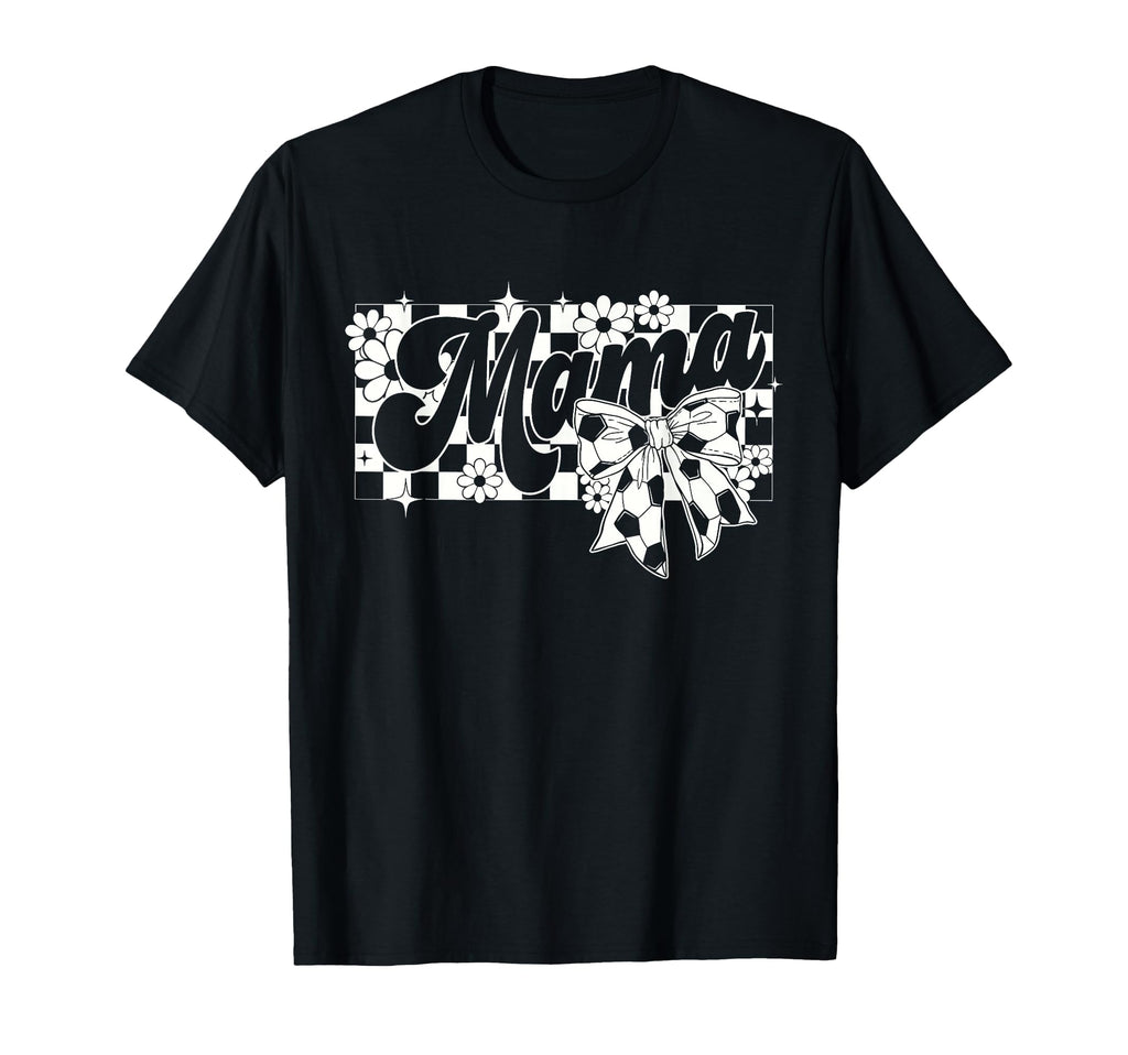 Soccer Mama Checkered Bow Stylish T-Shirt - Casual Everyday Wear Men Women - T-Shirt, Sweatshirt, Hoodie