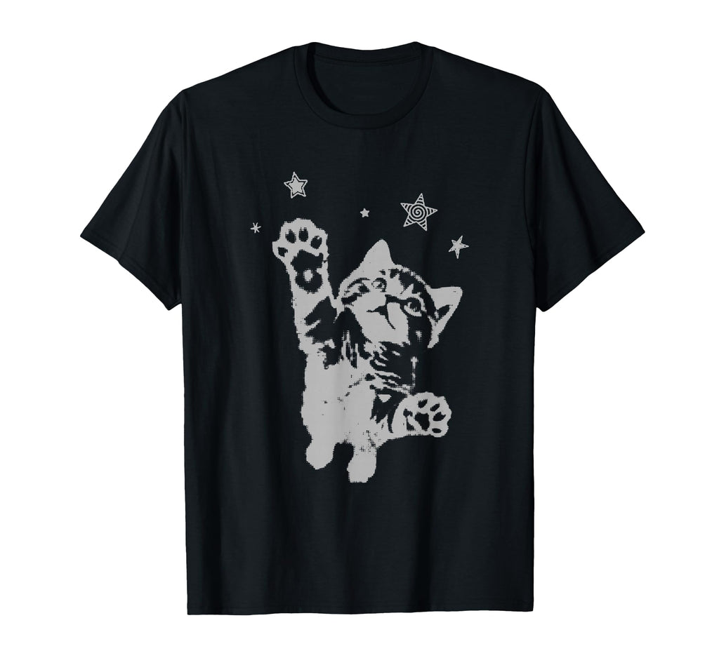 Y2K Aesthetic Cat Jumping Stars 90S T-Shirt - Fun Novelty Design Men Women - T-Shirt, Sweatshirt, Hoodie