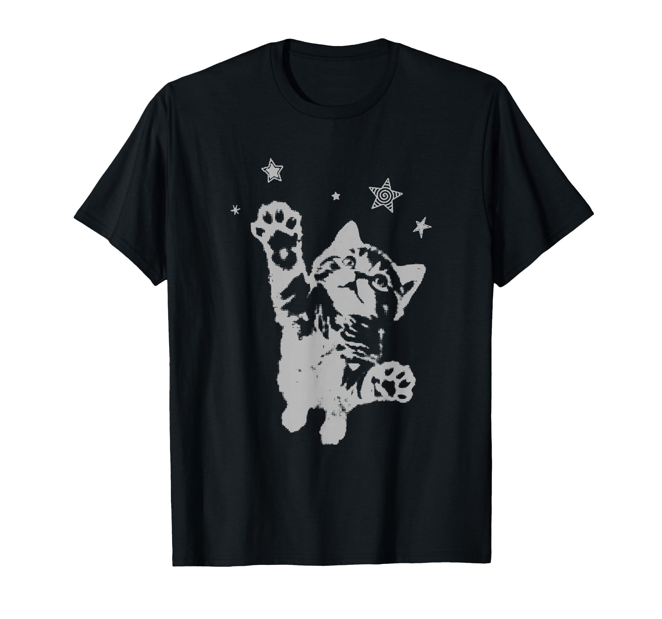 Y2K Aesthetic Cat Jumping Stars 90S T-Shirt - Fun Novelty Design Men Women - T-Shirt, Sweatshirt, Hoodie