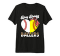 Busy Raising Ballers Softball Baseball T-Shirt - Unique Graphic Men Women - T-Shirt, Sweatshirt, Hoodie