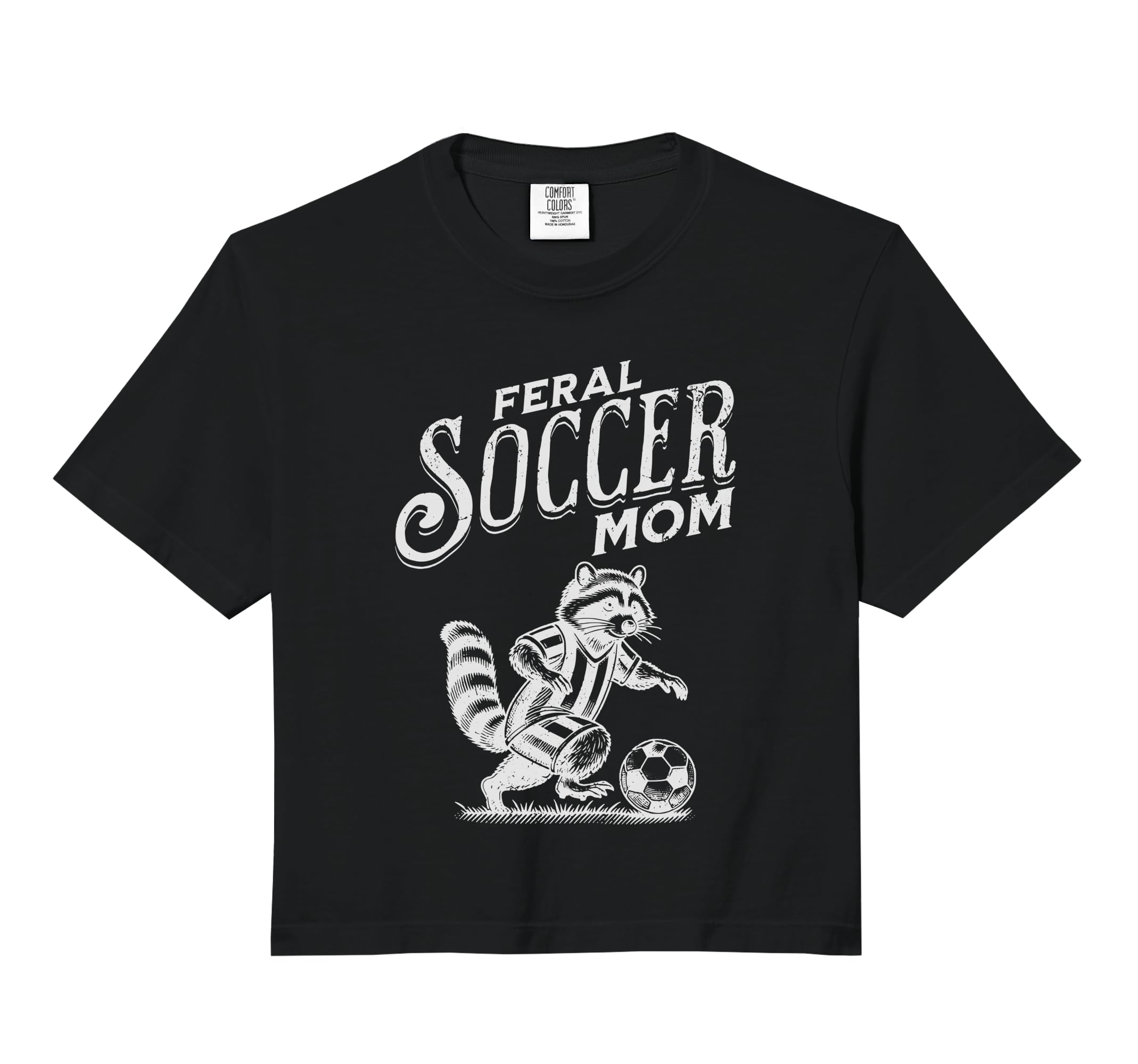 Feral Soccer Mom Raccoon Football T-Shirt - Trendy Graphic Men Women - T-Shirt, Sweatshirt, Hoodie