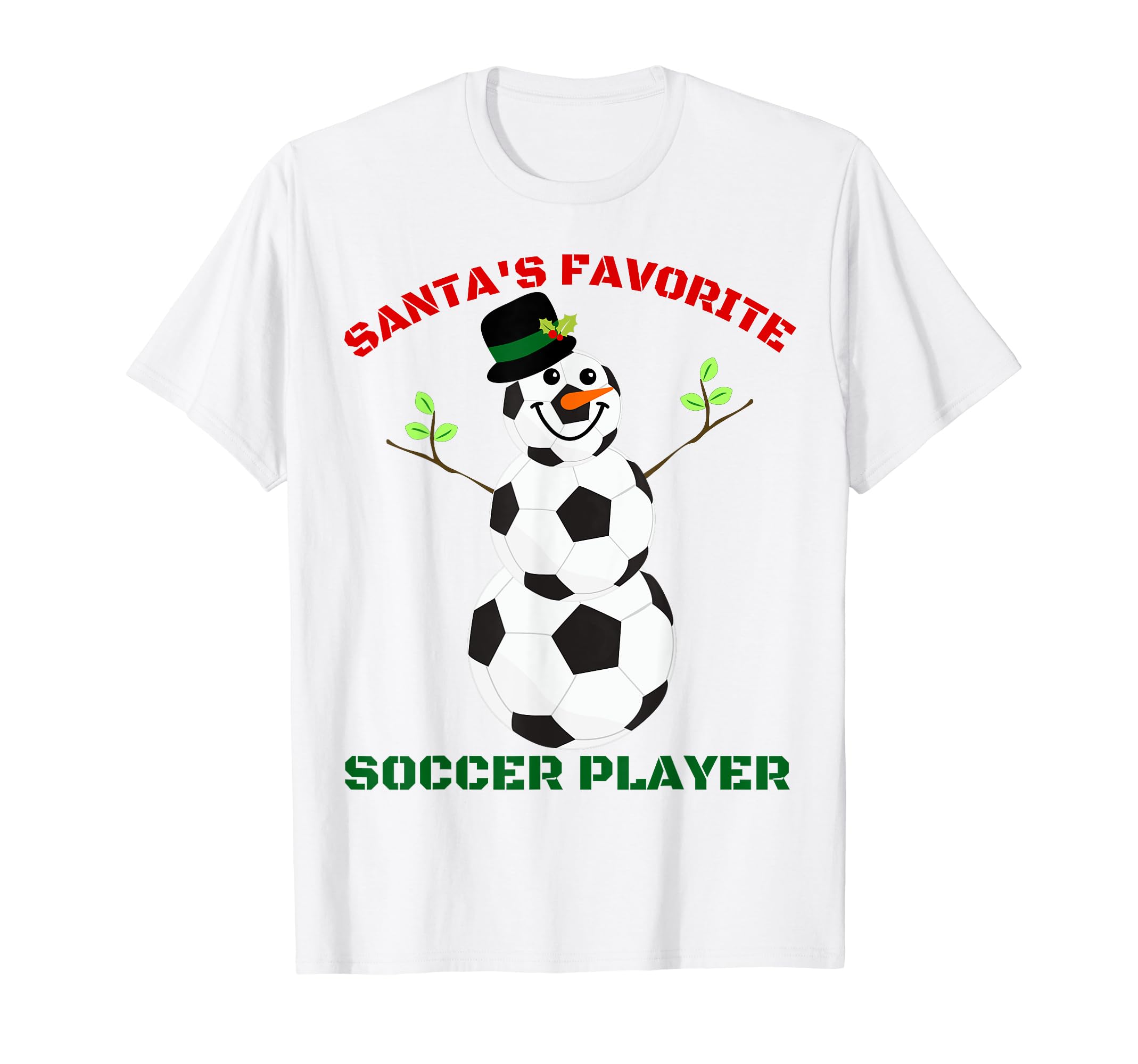 Santas Favorite Soccer Player Soccer Ball T-Shirt - Graphic Print Unisex - T-Shirt, Sweatshirt, Hoodie