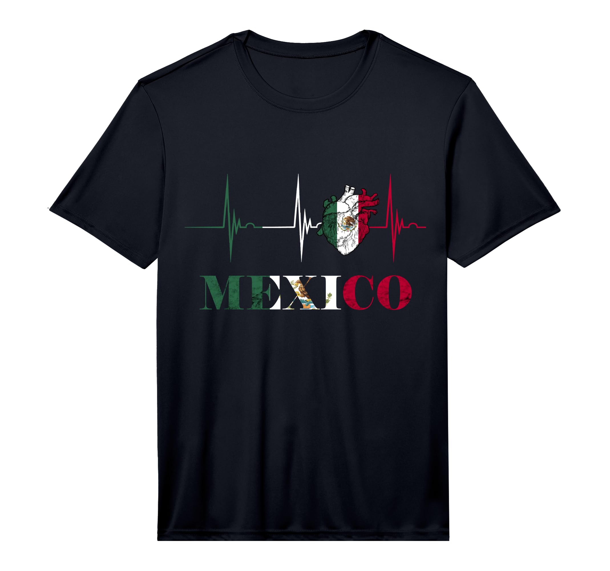 Heartbeat Ekg Pulse Mexico Heart Mexico T-Shirt - Aesthetic Graphic Unisex - T-Shirt, Sweatshirt, Hoodie