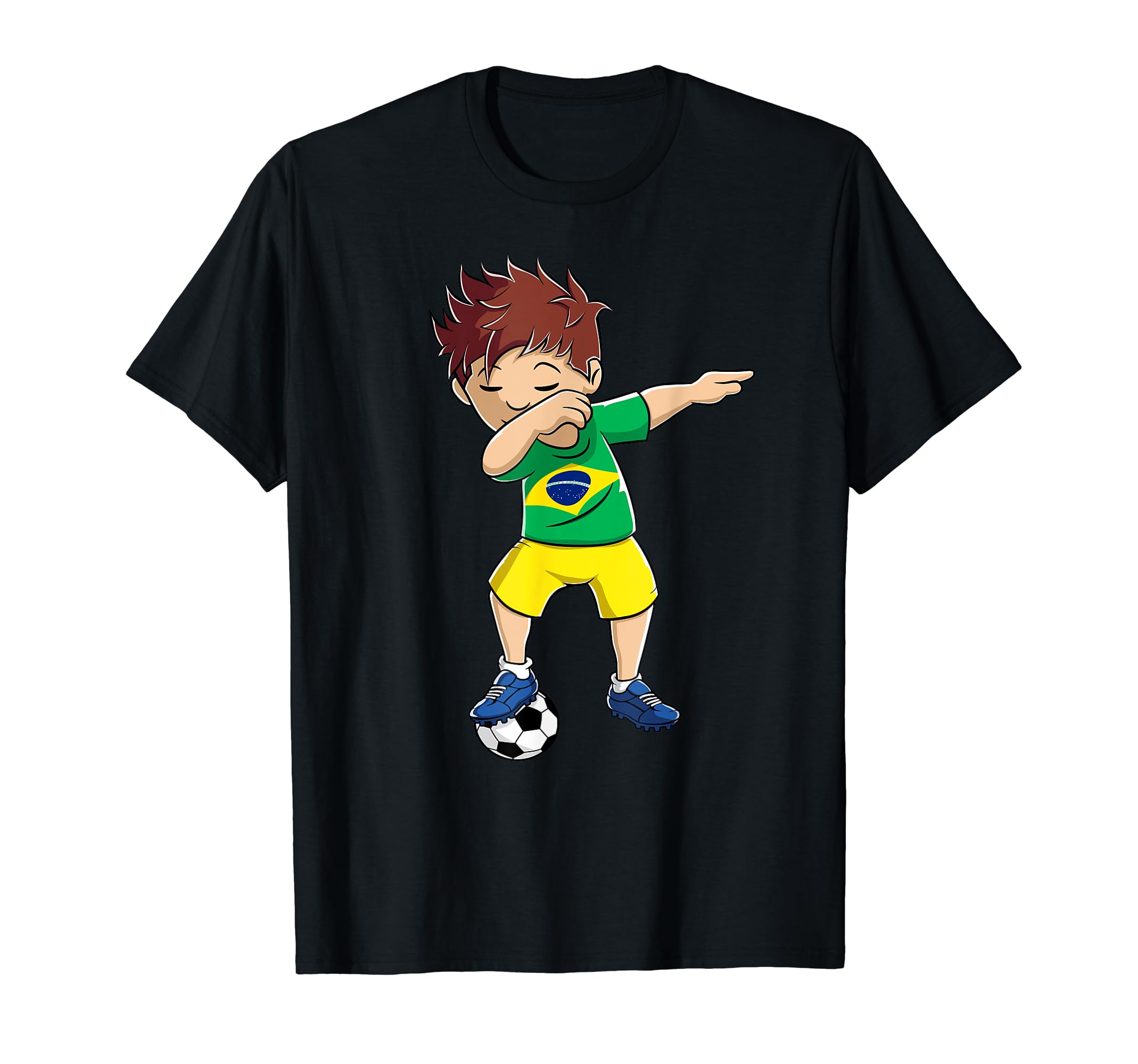 Dabbing Soccer Brazil Brazilian T-Shirt - Casual Everyday Wear Unisex - T-Shirt, Sweatshirt, Hoodie