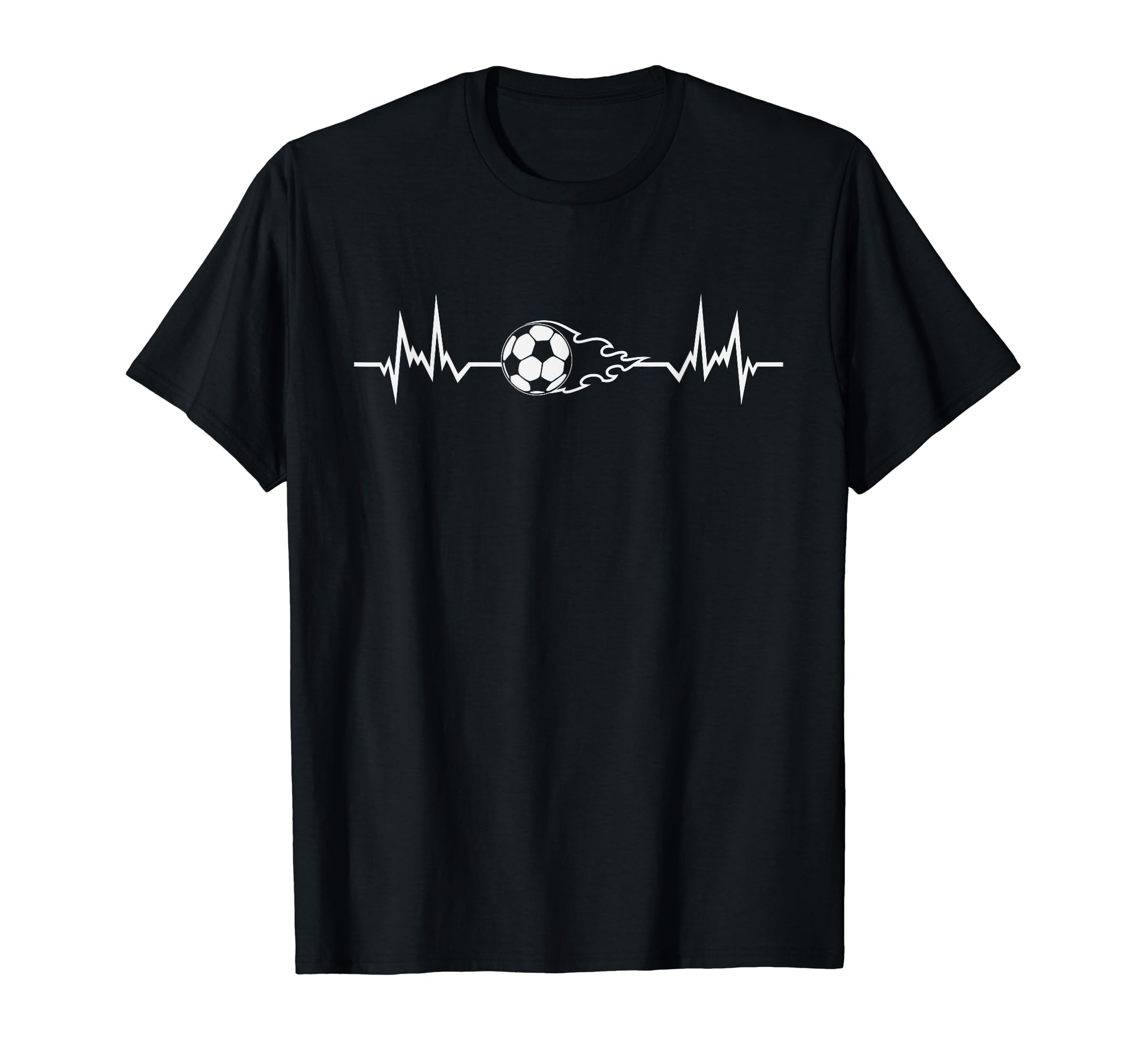 Soccer Heartbeat Line Pulse T-Shirt - Casual Everyday Wear Men Women - T-Shirt, Sweatshirt, Hoodie