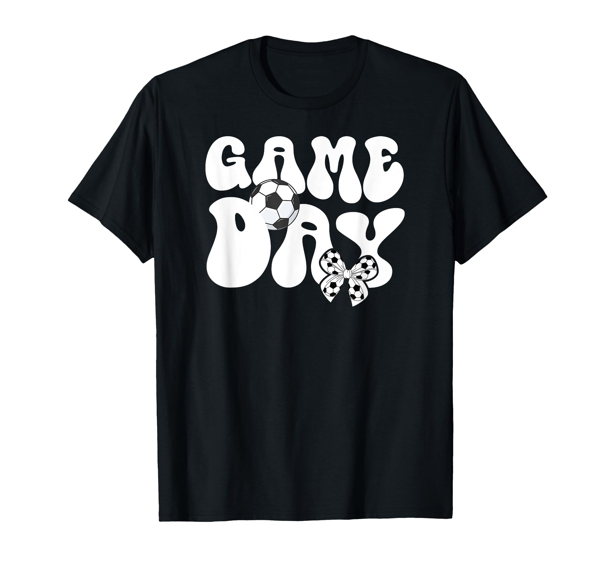 Groovy Soccer Game Day Bow Game Day T-Shirt - Trendy Graphic for Adults - T-Shirt, Sweatshirt, Hoodie