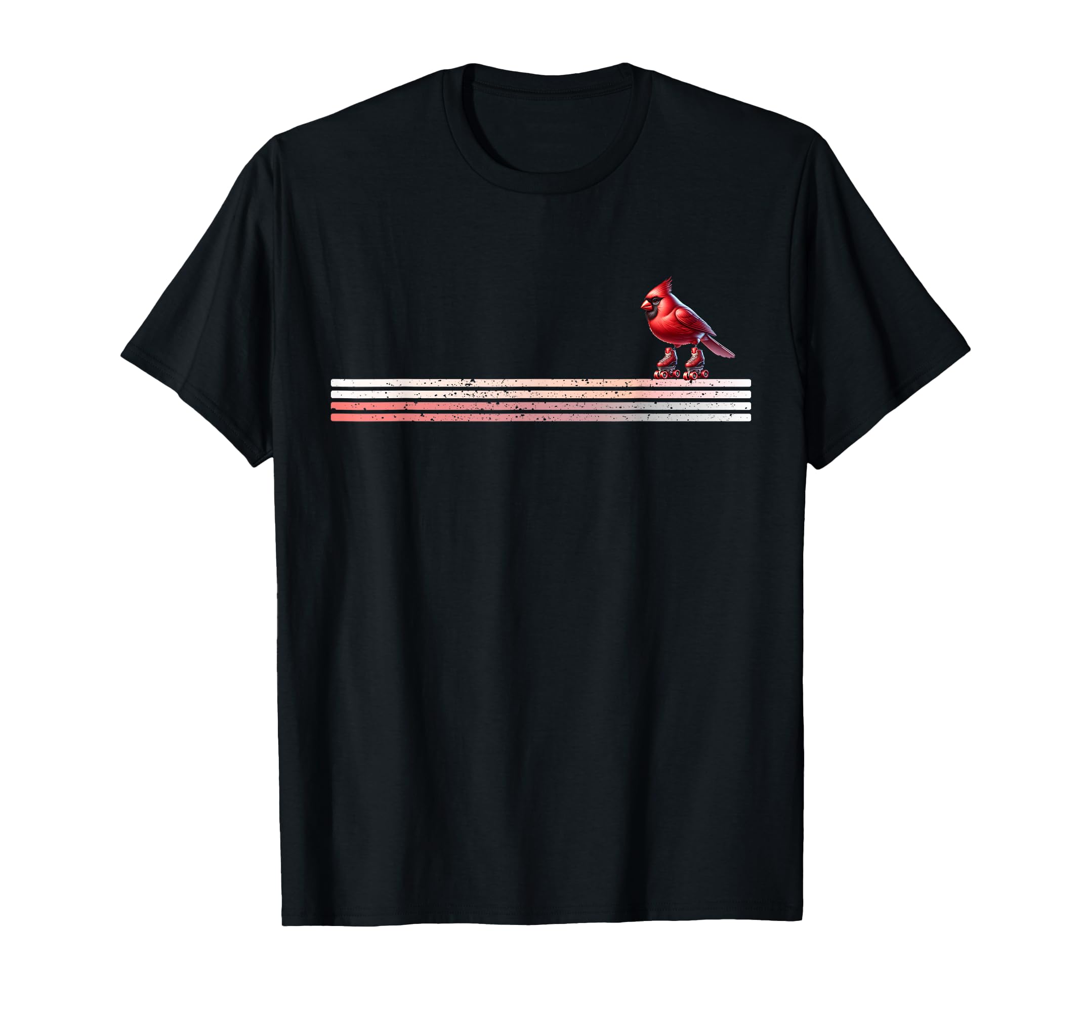 Roller Skating Red Cardinal Bird T-Shirt - Custom Art Print for Adults - T-Shirt, Sweatshirt, Hoodie