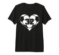 Soccer Number 32 Jersey Funny Soccer Heart T-Shirt - Graphic Print Unisex - T-Shirt, Sweatshirt, Hoodie