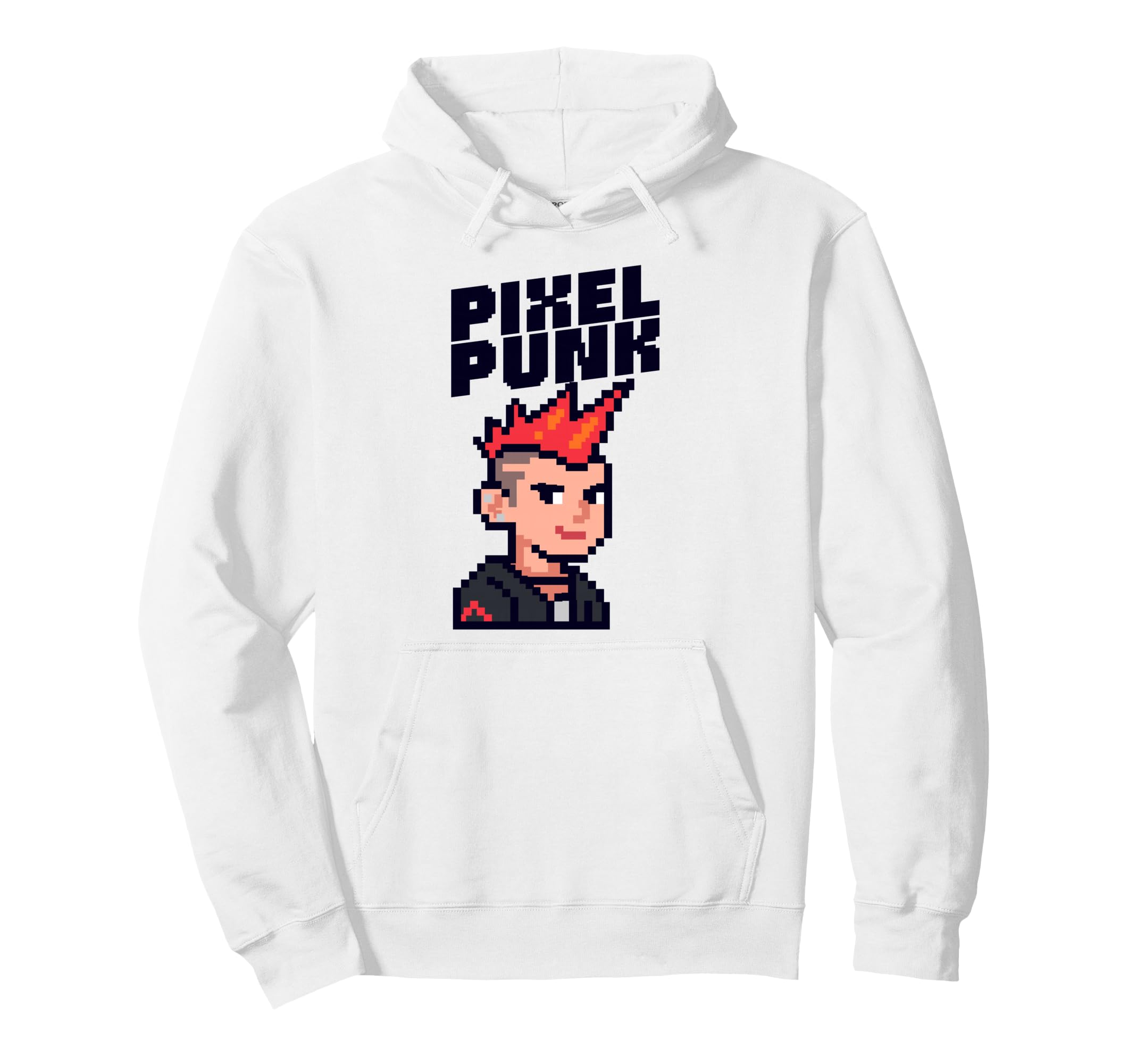 Pixel Punk Character 8 Bit Gaming Hoodie - Casual Everyday Wear Men Women - T-Shirt, Sweatshirt, Hoodie