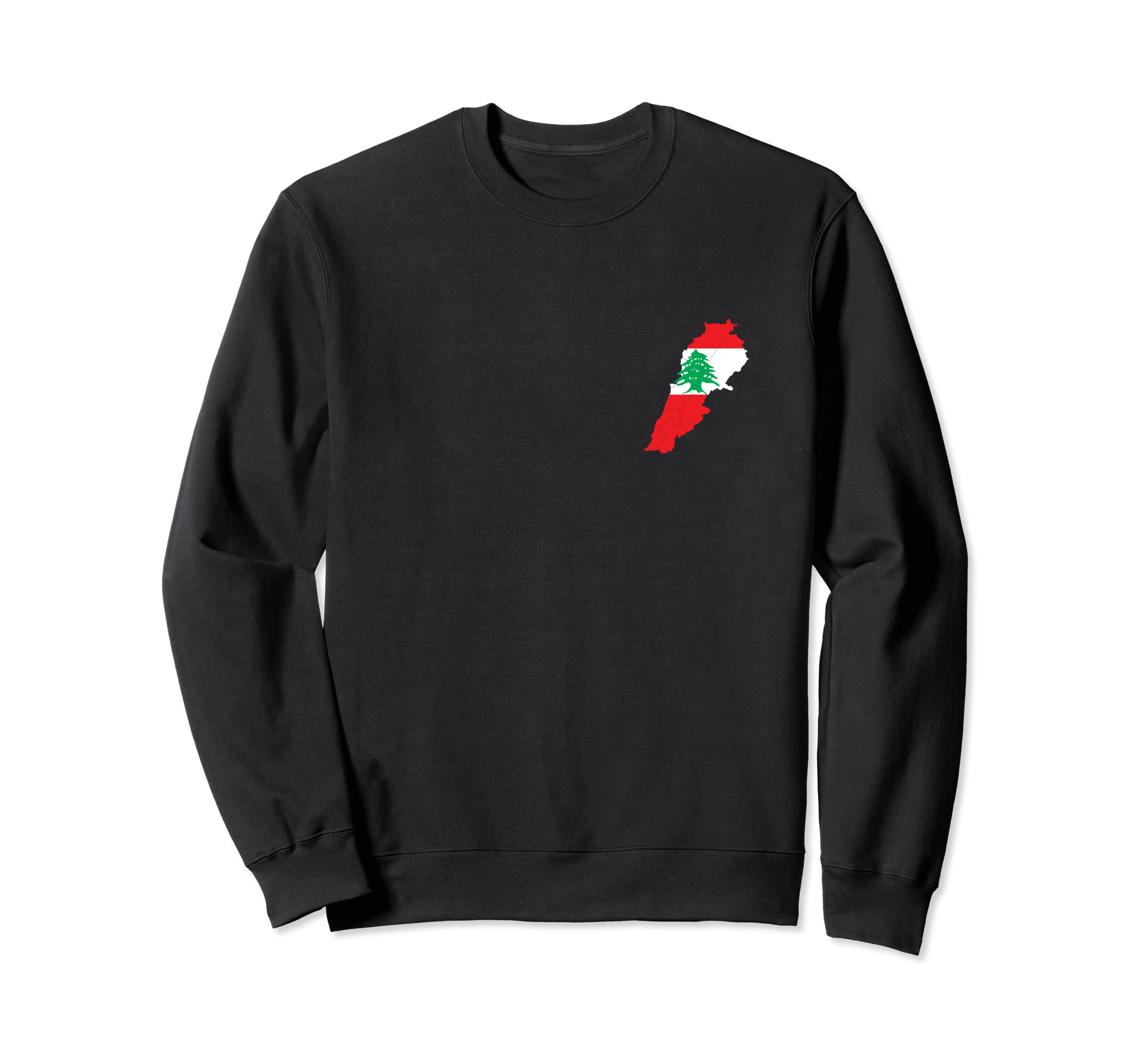 Lebanese Map And Flag Chest Logo Sweatshirt - Trendy Graphic for Adults - T-Shirt, Sweatshirt, Hoodie